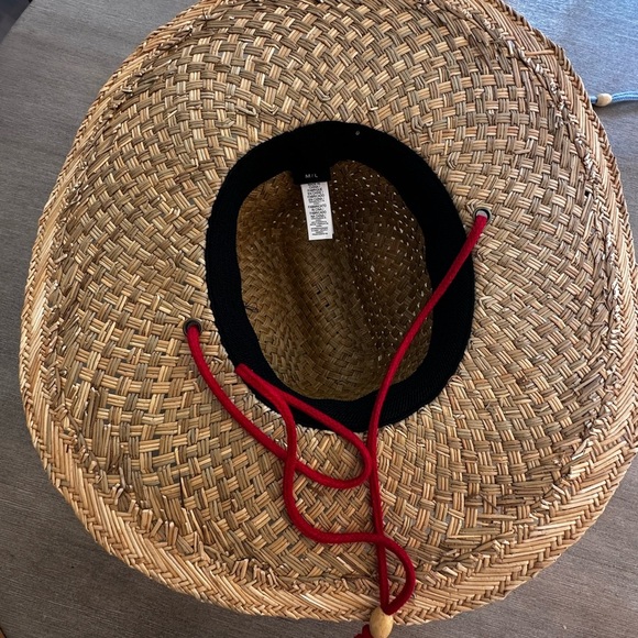 Roxy women’s Straw Sun Hat with Red Cord m/l - Picture 3 of 5